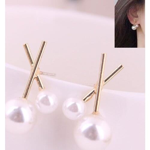 Korean Cute Small Pearl Earrings Gold Stud Earrings For Women