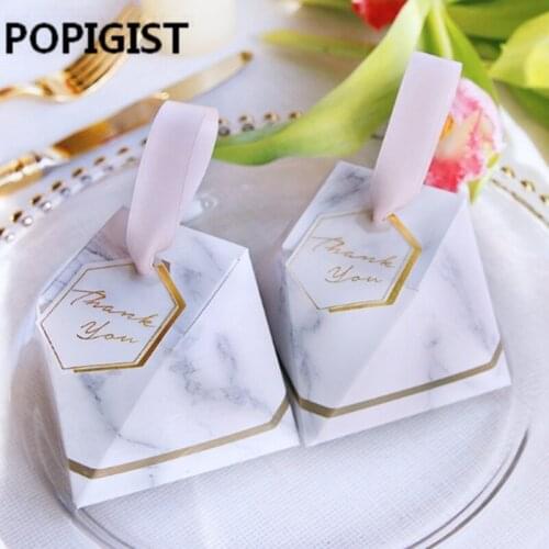 Diamond Marble style Candy Box+card+ Wedding Favors Gifts Party Supplies Baby Shower Paper Gift Chocolate Boxes for guests