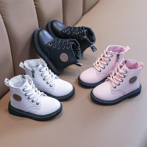 Boys Girls Short Boots Spring Autumn Single Boots Soft Sole Fashion Boots Children Boots Waterproof British Style Girls Boots