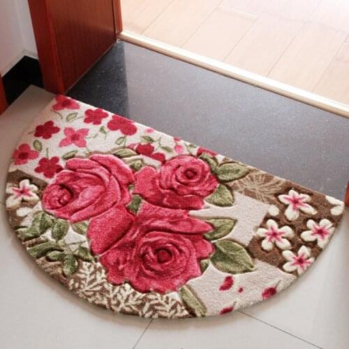 Bathroom Mat Absorbent Non-slip Mats Bedroom Living Room Entrance Mats Doormat Home Mats Red Roses