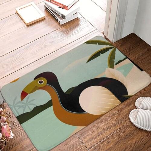 MAURITIUS; Vintage Travel And Tourism Doormat Carpet Mat Rug Polyester Non-Slip Floor Decor Bath Bathroom Kitchen Balcony 40x60