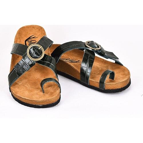 Moosefield Genuine leather New 2021 Orthopedic non-slip flip-flops with comfortable flat eva sole pattern for summer season