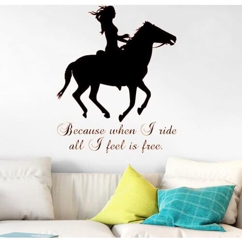 Motivational Phrase Wall Decal Horse Head Wall Decal Quotes Wall Arts Decoration Art Decals Mural Vinyl Removable FB-112