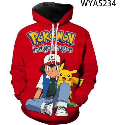Pokemon Pikachu Casual Fashion Cartoon Hoodie Pokémon Childrens Clothes Summer Boys Girls Loveliness Pullover Anime Manga Kids