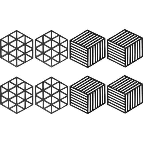 8 Pcs Heat Resistant TPE Trivet Mats and Hot Pads Kitchen Tool As Bowl Mats and Dish Mats, Placemats for Drink