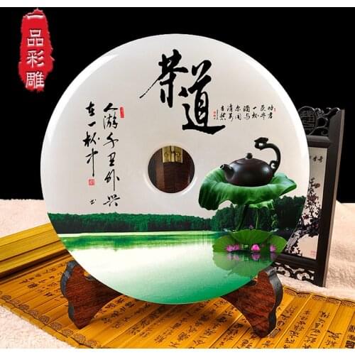 Tea tea shop decoration gift to send to friends opened the high-grade jade buckle crafts gifts