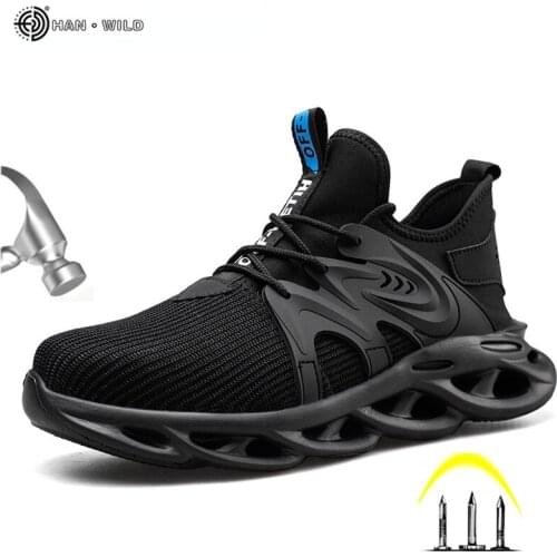 Safety Shoes for Men Composite Toe Cap Winter Breathable Work Shoes Non Slip Indestructible Lightweight Steel Toe Boots Mens