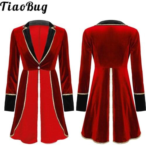 Women Adult Christmas Santa Velvet Swallow-Tailed Coat Casual Long Sleeve Jacket Halloween Carnival Cosplay Party Costume