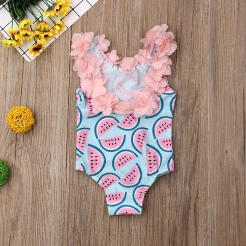 Newborn Baby Girls Swimwear Kids One-piece Bikini Cactus Pattern Swimsuit +Headband Beachwear Baby Clothing Summer 0-3Years
