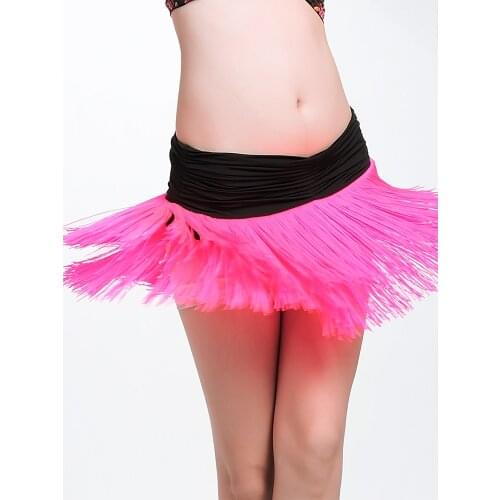 New Encrypted Tassel Belly Dance Hip scarf Belly dance Waist Belt women belly dance costume Practice clothes training wear pink
