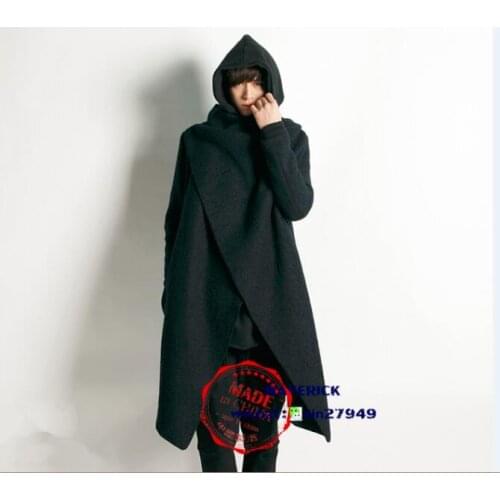 S-5XL!!Autumn and winter large lapel personality fronts wool coat outerwear asymmetrical trench