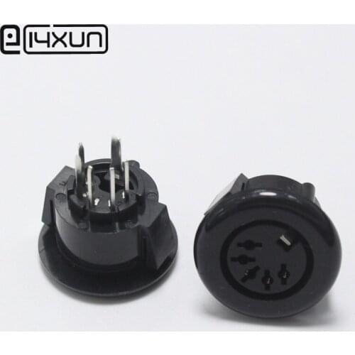 1pcs DIN 5P Female Jack Cable Connector with Singal terminals 5Pin Large Keyboard Panel Mount Solder Chassis Socket Adapter