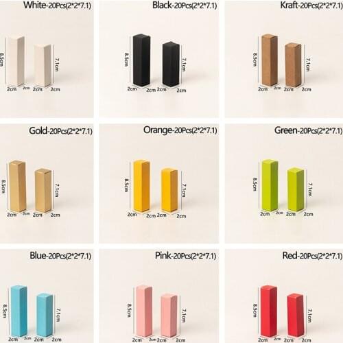 20pcs Paper Box for Lipstick Package Kraft Gift Box DIY Creative Small Perfume Bottle Package Blank Cardboard Box