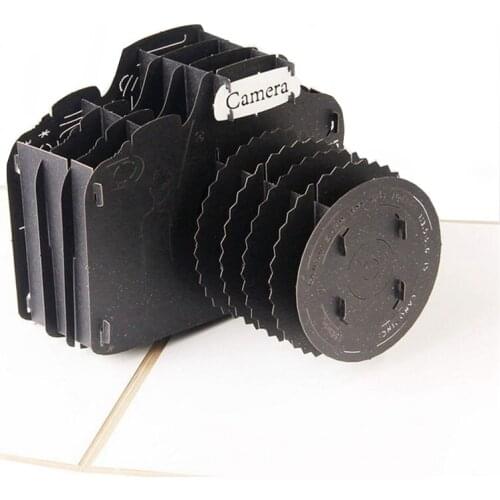 3D Pop Up Card Handmade SLR Cameras Happy Birthday Valentine Easter Christmas Postcard Gift for wedding