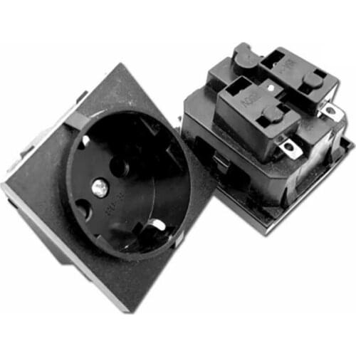 5PCS 16A 250V E-08 Eu Female Socket Black Industrial AC Extended Power Cord Connector Electrical Socket