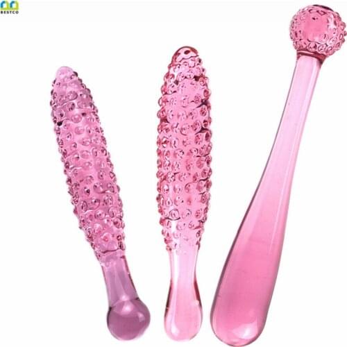 Bestco 18+ Glass Anal Plug Granules Dildo G-Spot Butt Expander Prostate Massage Adult Erotic Sex Toys For Couples Masturbation