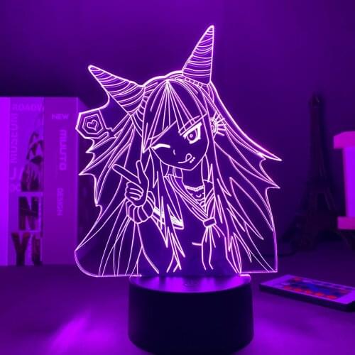 Anime 3D Lamp Danganronpa Led Night Light Ibuki Mioda Lamp for Bedroom Decor Kids Gift Valentines Day Gift Led Panel Lights