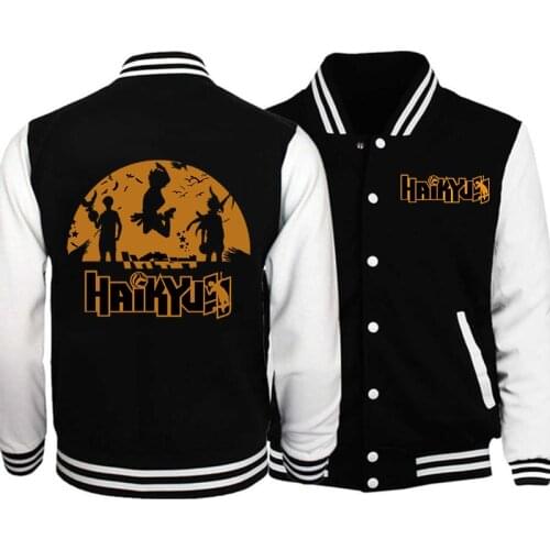 Anime Haikyuu Sweatshirts Haikyuu Printed Unisex Baseball Jackets Spring Autumn Tracksuits Men Women Hoodies