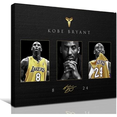 Black Sportman Portrait Figure Wall Art Famous Basketball Player Canvas Print Forever 24 Picture Poster for Boy Gift Room Decor