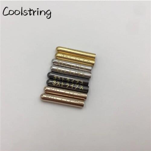 Coolstring 4pcs/1Set Shiny Seamless Hoodies Laces Metal Aglets Lasering Japanese Letter Clothes DIY Shoestring Shoelaces Tips