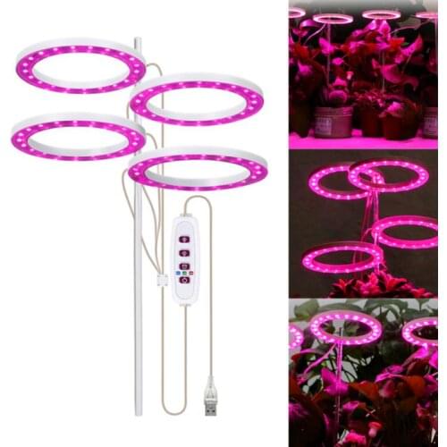 Angel Three Ring Grow Light DC5V USB Phytolamp For Plants Led Full Spectrum Lamp For Indoor Plant Seedlings Home Flower Succulet