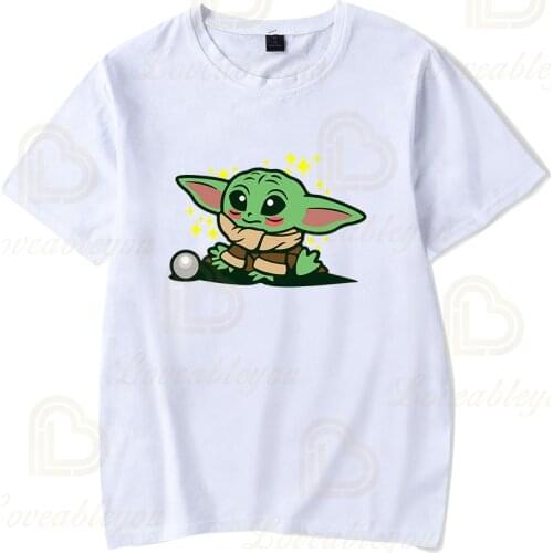 2D Print Baby Yoda T Shirt Men Women Children Short Sleeve Tee Fashion The MandaloreBoba T-shirt Boy Girl Kids Tops