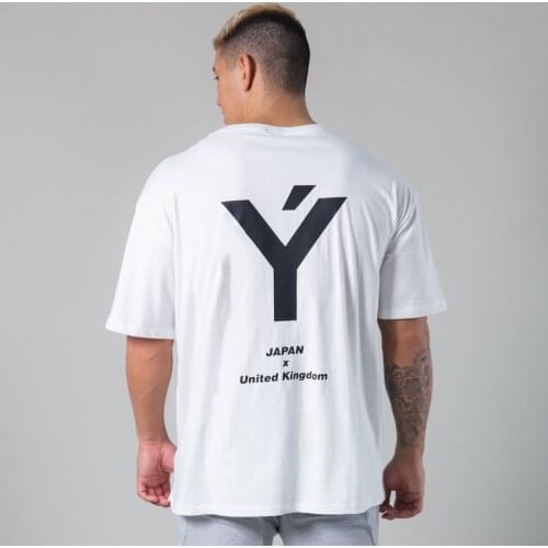 New Men Short SleeveGym Fitness T-shirt Cotton Casual Tees Man Bodybuilding Sport Workout Tee Tops Summer Clothing