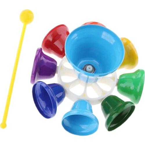 Hand Bells Set,8 Note Diatonic Metal Bells,Musical Bells for Family Party,Wedding