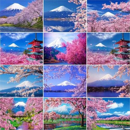 HUACAN 5D DIY Diamond Painting Landscape Mountain Diamond Embroidery Tree Full Square Mosaic Rhinestone Flower Home Decoration