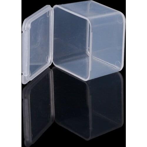 K5DC Small Square Clear Plastic Jewelry Storage Boxes Beads Crafts Case Containers