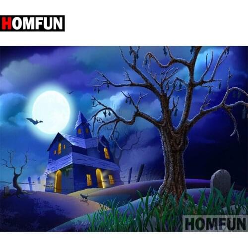 HOMFUN Full Square/Round Drill 5D DIY Diamond Painting "Castle scenery" 3D Embroidery Cross Stitch 5D Home Decor Gift A17429