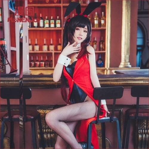Tokisaki Kurumi bunny girl Cos Anime Cartoon Halloween DATE A LIVE bunny girl Cosplay Costume Fancy Dress