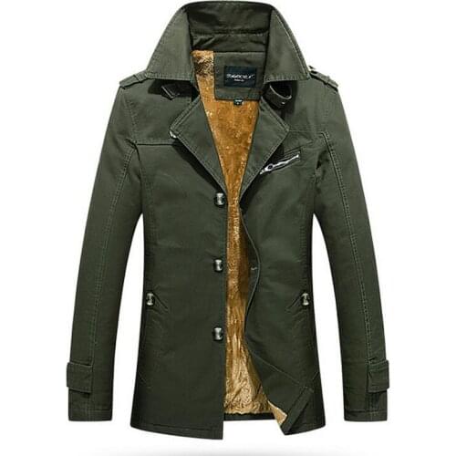 2021 Winter Jacket Men Trench Outwear Coat Windbreaker Fashion Long Trench Men Long Overcoat