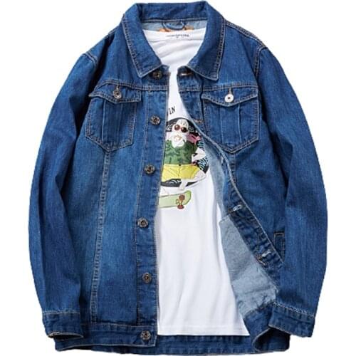 Zoenova Man Clothing Jacket Blue Casual Loose Coat Multi-Pocket Denim Jackets Mens Winter Jacket 2021 Single Breasted Male Coat