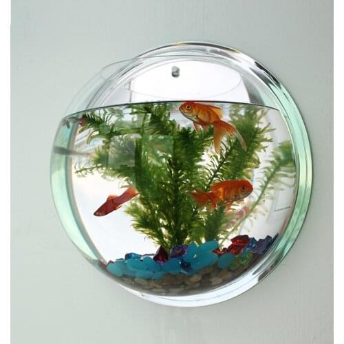 Wall Hanging Acrylic Fish Tanks with Accessories Wall Mount Aquarium Water Tank Flower Pot Plant Vase Mini Aquarium Betta Fish