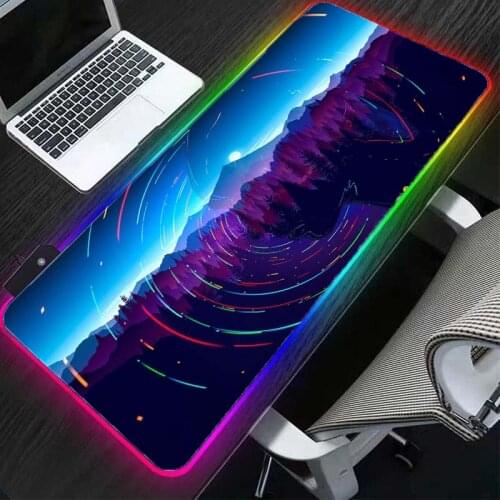 PC notebook desktop mousepad rgb game player keyboard color desk mat large gaming accessory pad xxl large mouse pad led light