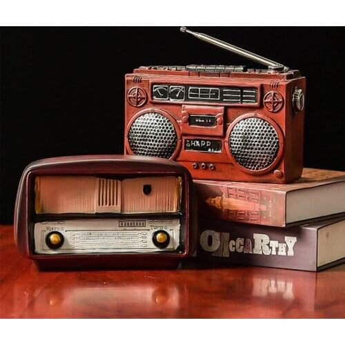 Nostalgic Retro Music Resin Decoration Realistic Radio Television Jukebox Windmill Ornaments Miniatures Home Room Decor Gift