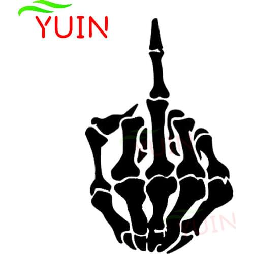 Personalized Creative Car Sticker Skull Finger Decals PVC Fashion Glass Decoration Waterproof Sunscreen Anti-ultraviolet Decal