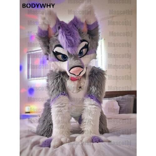 Factory Direct Sell Grey Cat Dog Fursuit Mascot Costume Fancy Dress Cosplay All Sizes Brand New Complete Suit