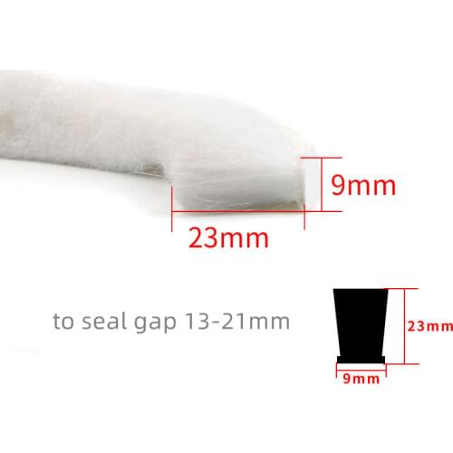 Self Adhesive Sealing Wool Pile Weather Strip Felt Draught Excluder Sliding Door Window Brush Seal 9mm x 23mm 9x23mm White Odd