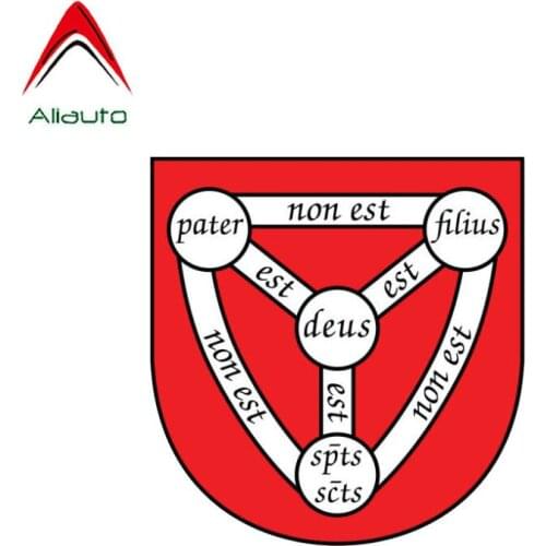 Aliauto Funny Car Sticker Warning Shield of Trinity Christian Reflective Accessories PVC Decal for Mercedes Honda,12cm*12cm