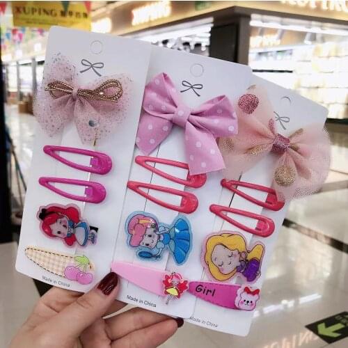1 Set New Hot Cute Kids Girls Hairpins BB Clips Children Hair Clip Pin Accessories Barrette Supplier Dropping Hairgrip Headdress