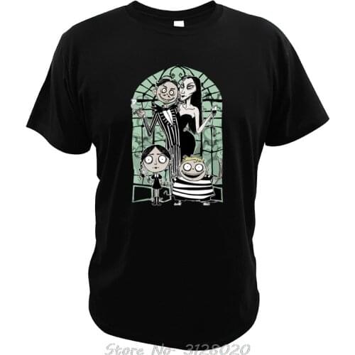 Addams Family T-Shirt Halloween O-neck Casual Morticia Wednesday Tshirt Camisetas Digital Print Comedy Gomez Tops Tee
