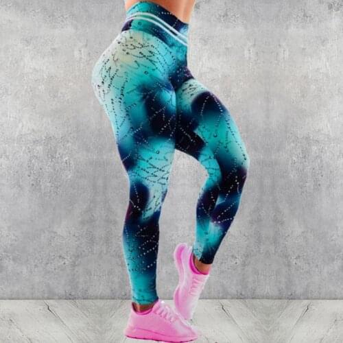 Women 3D Water Drop Print High Waist Hip Lifting Leggings Slim-Fit Yoga Pants