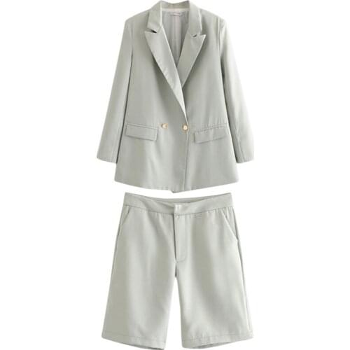 Womens suit two-piece 2019 summer new fashion ladies suit jacket + casual suit shorts temperament wild womens clothing