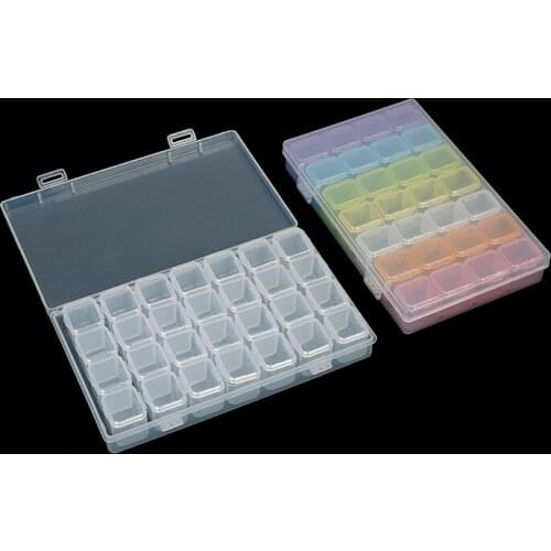 1pcs 28 Slots Diamond Painting Clear Storage Box Case Embroidery Cross Stitch Tool