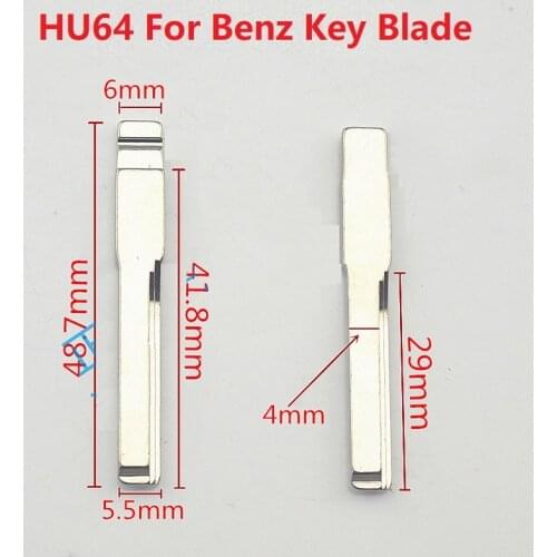 1PC Replacement No.20 Metal Key Blade Blank For Mercedes Benz C E Card Series Car Remote Flip Folding Uncut HU64 Key Blade