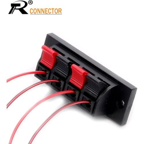 10pcs 4Positions Electrical Wire Connector Spring Push Release Connector Speaker Terminal Strip Block For Cable Connection