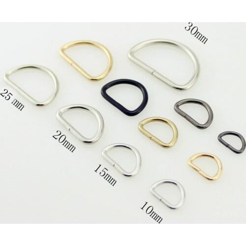 10pcs D Ring Metal Buckle Webbing Backpack Bag Parts Leathercraft Strap Pet Collar handmake Semicircle button DIY Accessories