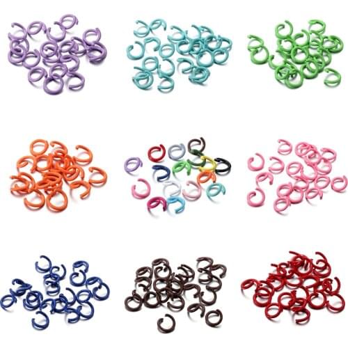 100Pcs/Lot 1.2x8mm Colorful Metal Open Jump Rings Split Jump Ring Connector for DIY Jewelry Making Findings Accessories Supplies